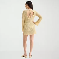 Mynah Womens Embroidered Floral Dress Swimsuit Cover-Up