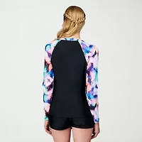 Free Country Womens Floral Long Sleeve Swim Shirt