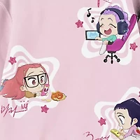 Little & Big Kid Girls Round Neck Fleece Long Sleeve KPop Demon Hunters Sweatshirt