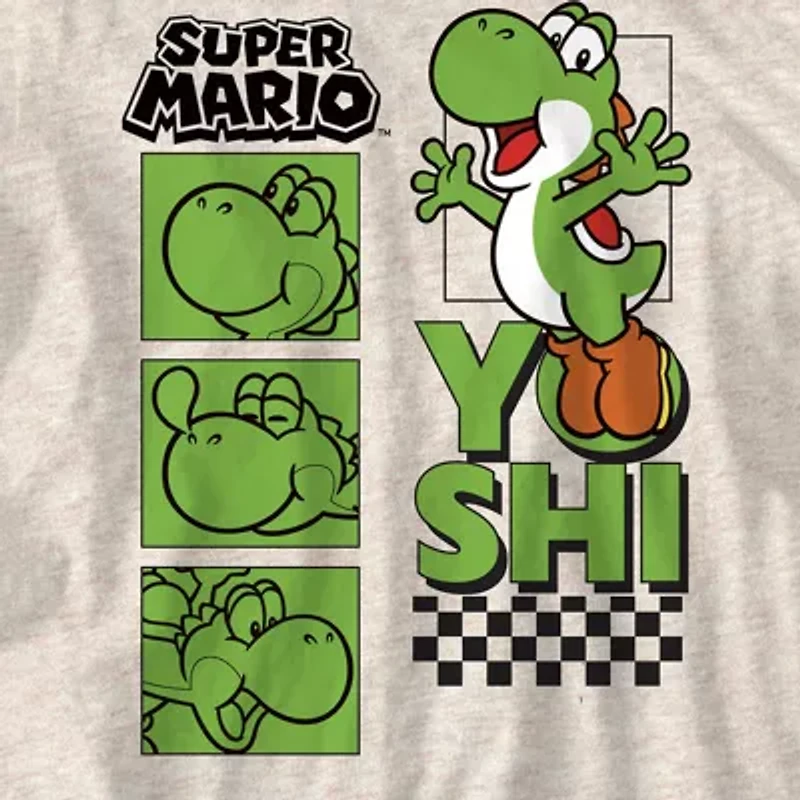 Little & Big Kid Boys Crew Neck Short Sleeve Regular Fit Super Mario Yoshi Graphic T-Shirt
