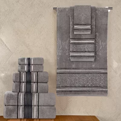 SUPERIOR® Sadie Zero Twist Jacquard Solid Cotton -pc. Quick Dry Bath Towel Set