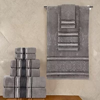 SUPERIOR® Sadie Zero Twist Jacquard Solid Cotton -pc. Quick Dry Bath Towel Set