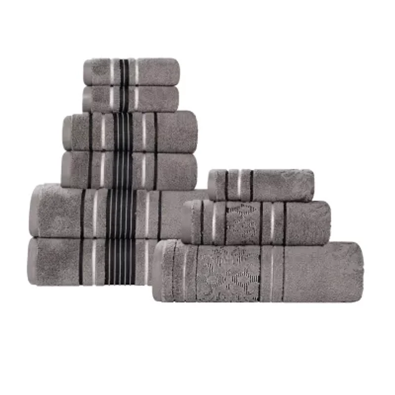 SUPERIOR® Sadie Zero Twist Jacquard Solid Cotton -pc. Quick Dry Bath Towel Set