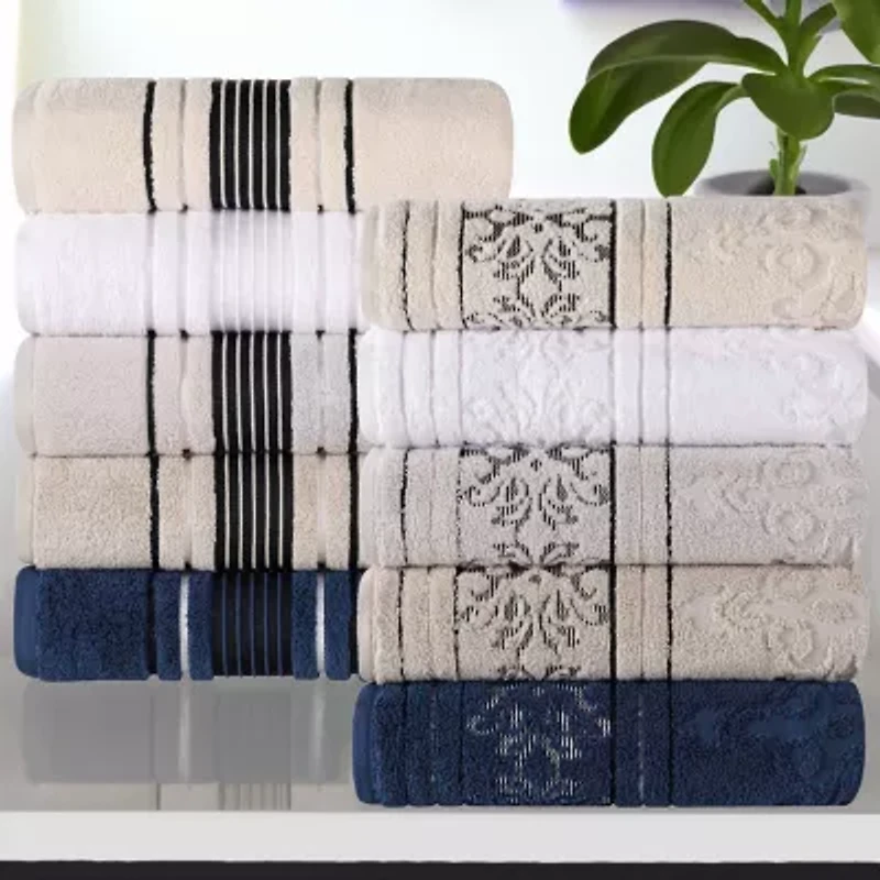 SUPERIOR® Sadie Zero Twist Jacquard Solid Cotton -pc. Quick Dry Bath Towel Set