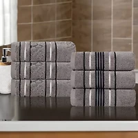 SUPERIOR® Sadie Zero Twist Jacquard Solid Cotton -pc. Quick Dry Bath Towel Set