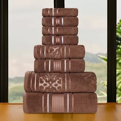 SUPERIOR® Sadie Zero Twist Jacquard Solid Cotton 8-pc. Quick Dry Bath Towel Set