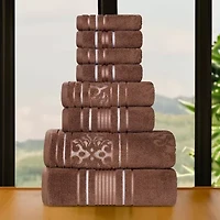 SUPERIOR® Sadie Zero Twist Jacquard Solid Cotton 8-pc. Quick Dry Bath Towel Set