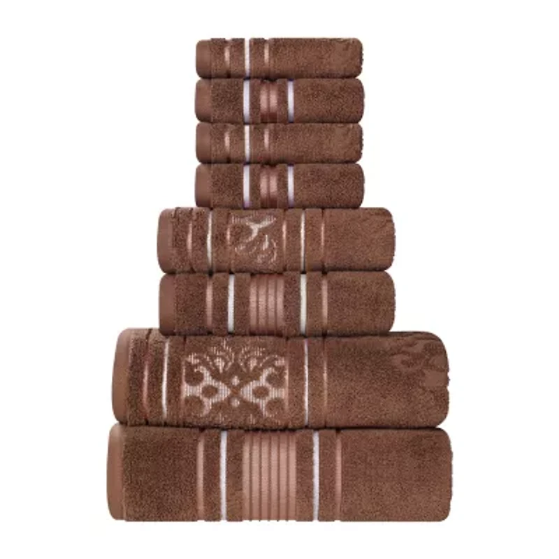 SUPERIOR® Sadie Zero Twist Jacquard Solid Cotton 8-pc. Quick Dry Bath Towel Set