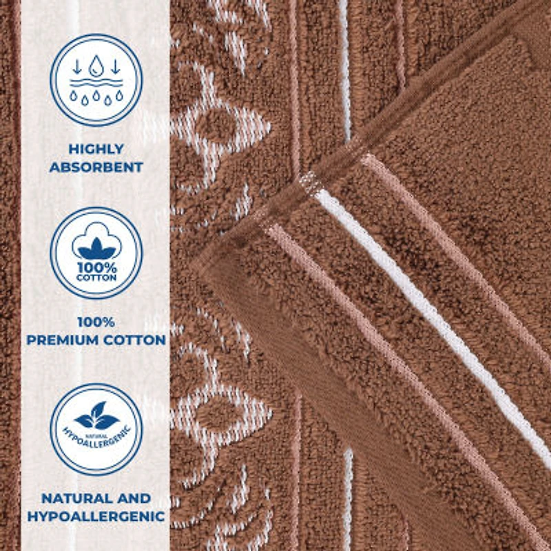 SUPERIOR® Sadie Zero Twist Jacquard Solid Cotton 8-pc. Quick Dry Bath Towel Set