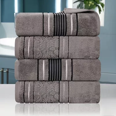 SUPERIOR® Sadie Zero Twist Jacquard Solid  Cotton 4-pc. Quick Dry Bath Towel Set