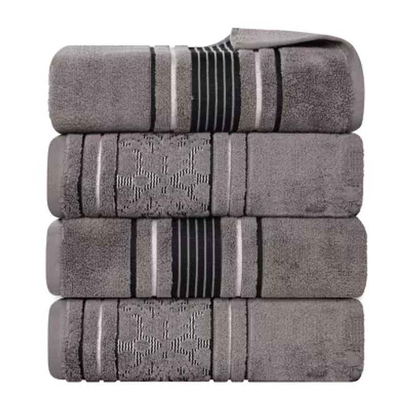 SUPERIOR® Sadie Zero Twist Jacquard Solid  Cotton 4-pc. Quick Dry Bath Towel Set