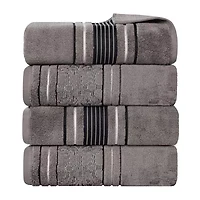SUPERIOR® Sadie Zero Twist Jacquard Solid  Cotton 4-pc. Quick Dry Bath Towel Set