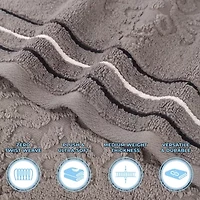 SUPERIOR® Sadie Zero Twist Jacquard Solid Cotton 12pc Face Towel 12-pc. Quick Dry Bath Set