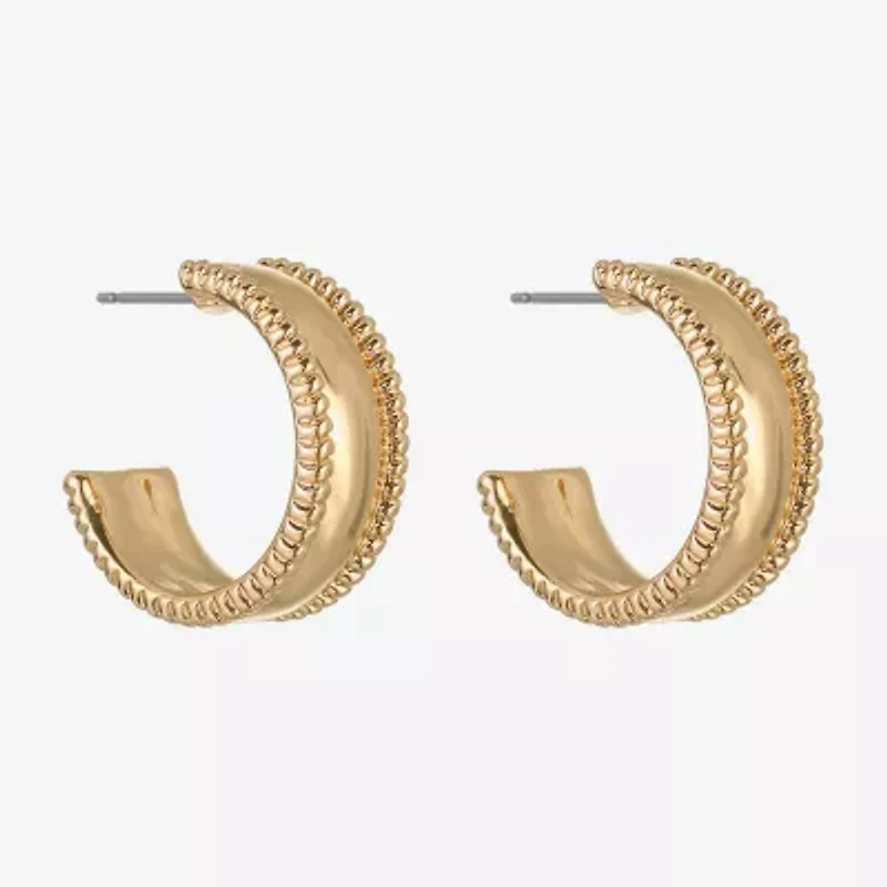Liz Claiborne Huggie Womens 22mm Hypoallergenic Hoop Earrings