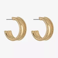 Liz Claiborne Huggie Womens 22mm Hypoallergenic Hoop Earrings