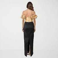 Rene by Ruiz Collection Womens Short Sleeve Evening Gown