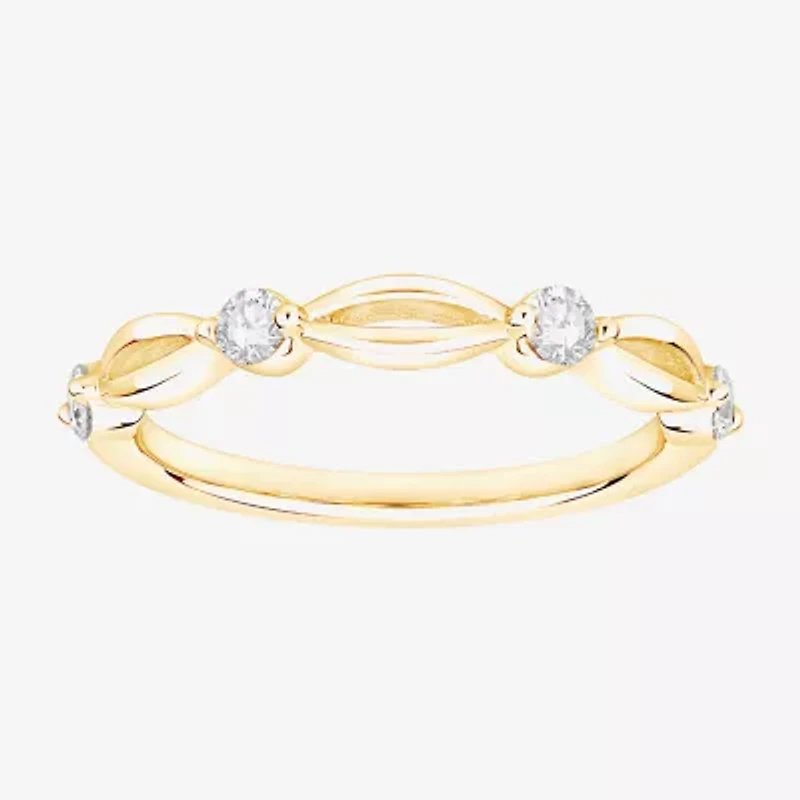 (F / Vs2) Womens 2.5MM 1/4 CT. T.W. Lab Grown White Diamond 10K Gold Wedding Band