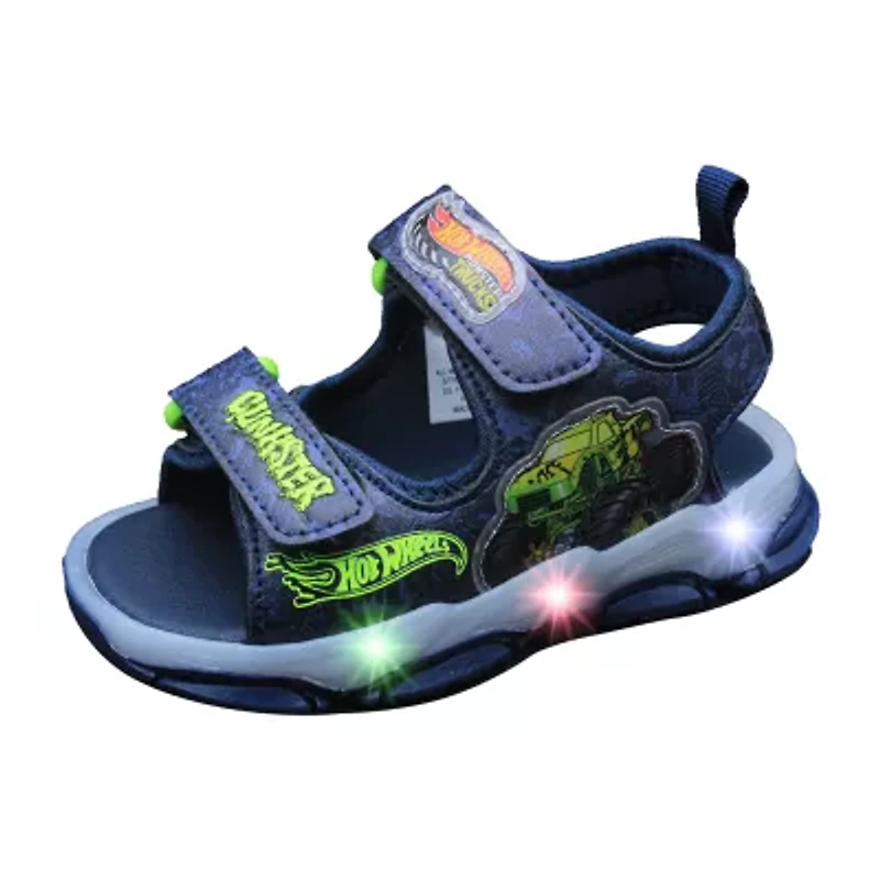 Hot Wheels Boys Adjustable Strap Footbed Sandals