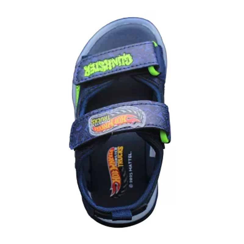 Hot Wheels Boys Adjustable Strap Footbed Sandals