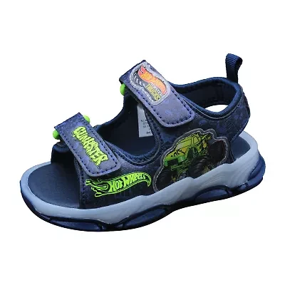 Hot Wheels Boys Adjustable Strap Footbed Sandals