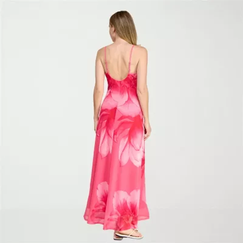Trixxi Womens Juniors Sleeveless Floral Slip Dress