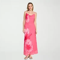 Trixxi Womens Juniors Sleeveless Floral Slip Dress