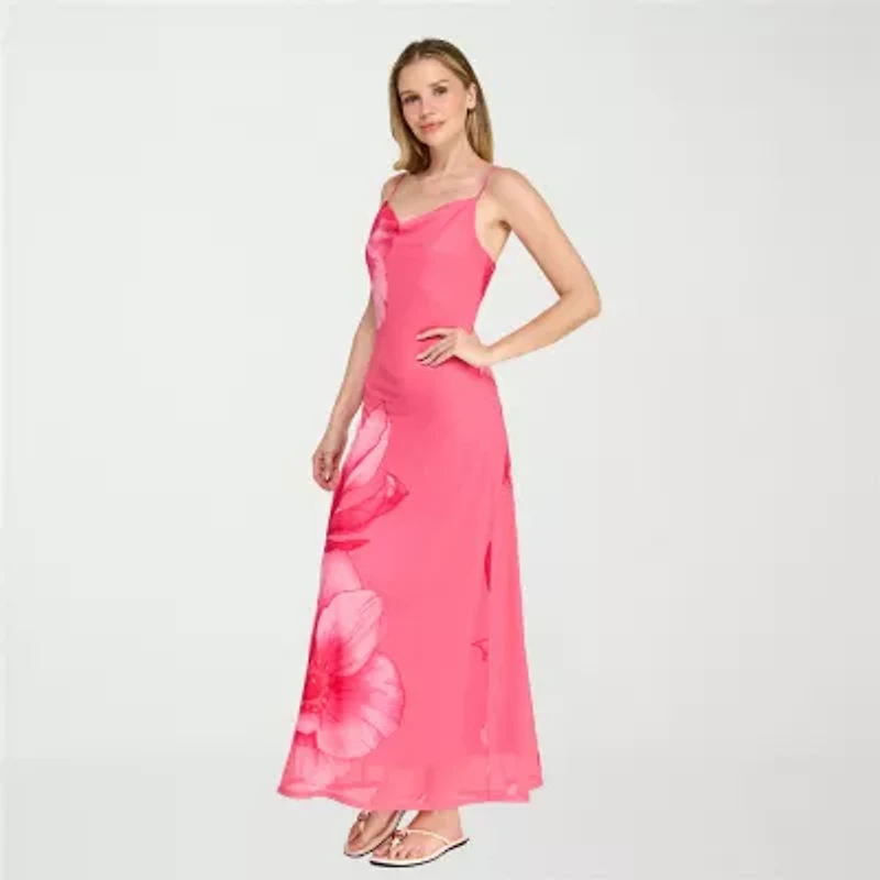 Trixxi Womens Juniors Sleeveless Floral Slip Dress