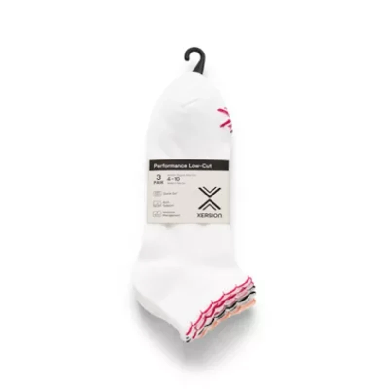 Xersion Womens Multi-Pack 3 Pair Low Cut Socks
