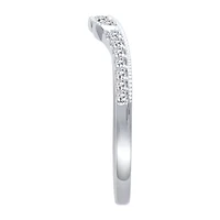 Womens 1/ CT. T.W. Natural White Diamond 10K Gold Curved Wedding Ring Enhancer