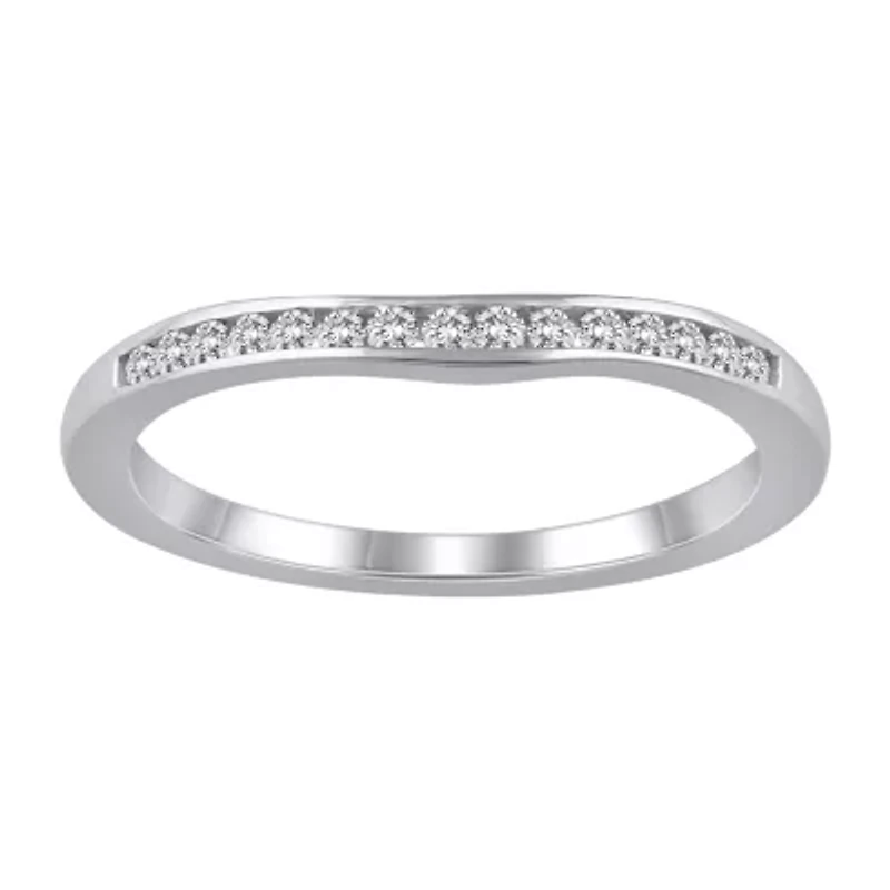 Womens 1/6 CT. T.W. Natural White Diamond 10K Gold Ring Enhancer