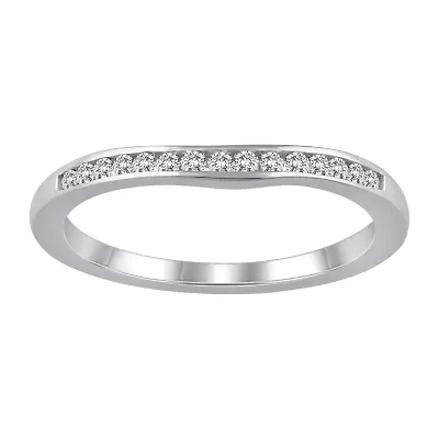 Womens 1/6 CT. T.W. Natural White Diamond 10K Gold Ring Enhancer