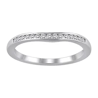 Womens 1/6 CT. T.W. Natural White Diamond 10K Gold Ring Enhancer