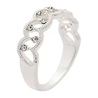 Sparkle Allure Womens 2.5MM Crystal Pure Silver Over Brass Hypoallergenic Band
