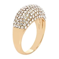 Sparkle Allure Womens Crystal 14K Gold Over Brass Hypoallergenic Cocktail Ring