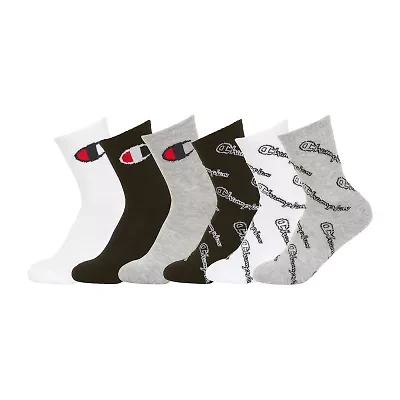 Champion Big Kid Boys 6 Pair Crew Socks