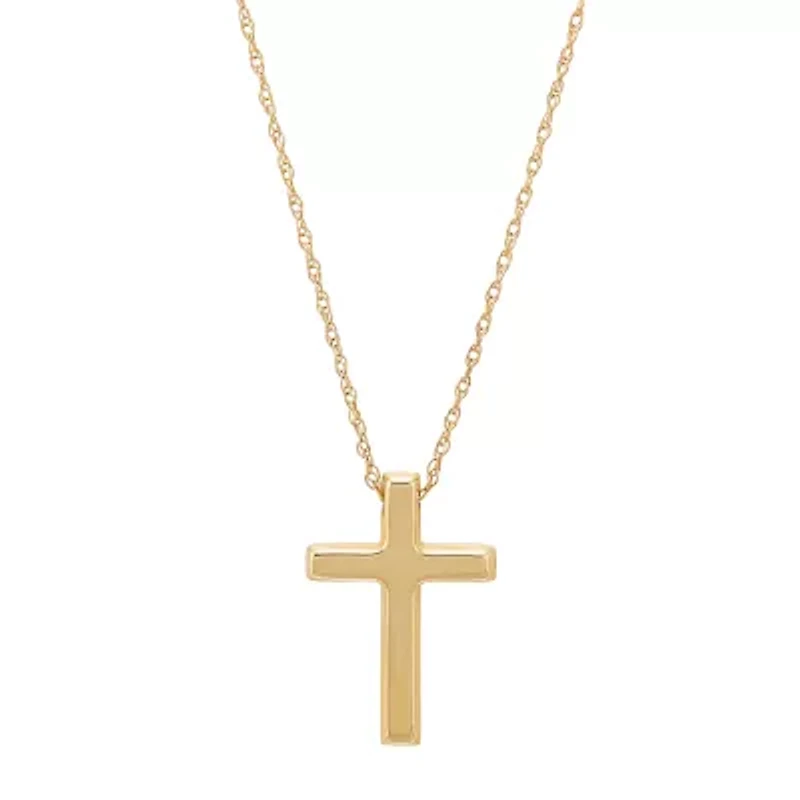Religious Jewelry Womens 10K Gold Cross Pendant Necklace