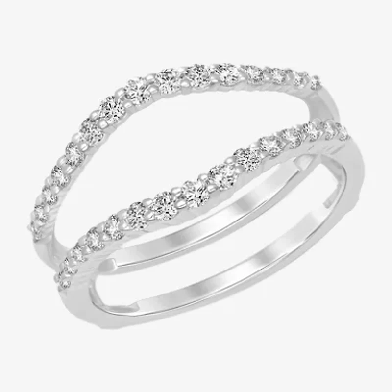 Womens 1/ CT. T.W. Natural White Diamond 14K Gold Ring Guard