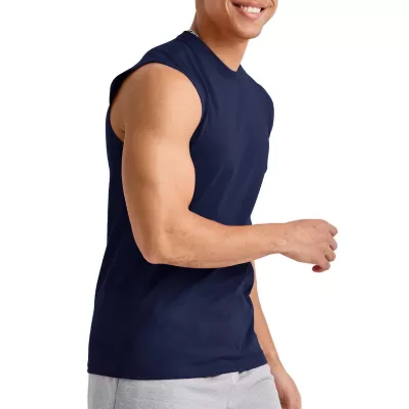 Hanes Mens Crew Neck Sleeveless Active Tank Top