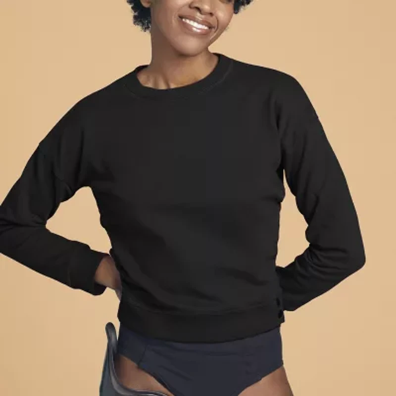 Slick Chicks Womens Adaptive Long Sleeve Crew Neck Sweat Shirt