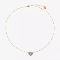 Monet Jewelry Timeless Heart Womens 18 Inch Pendant Necklace