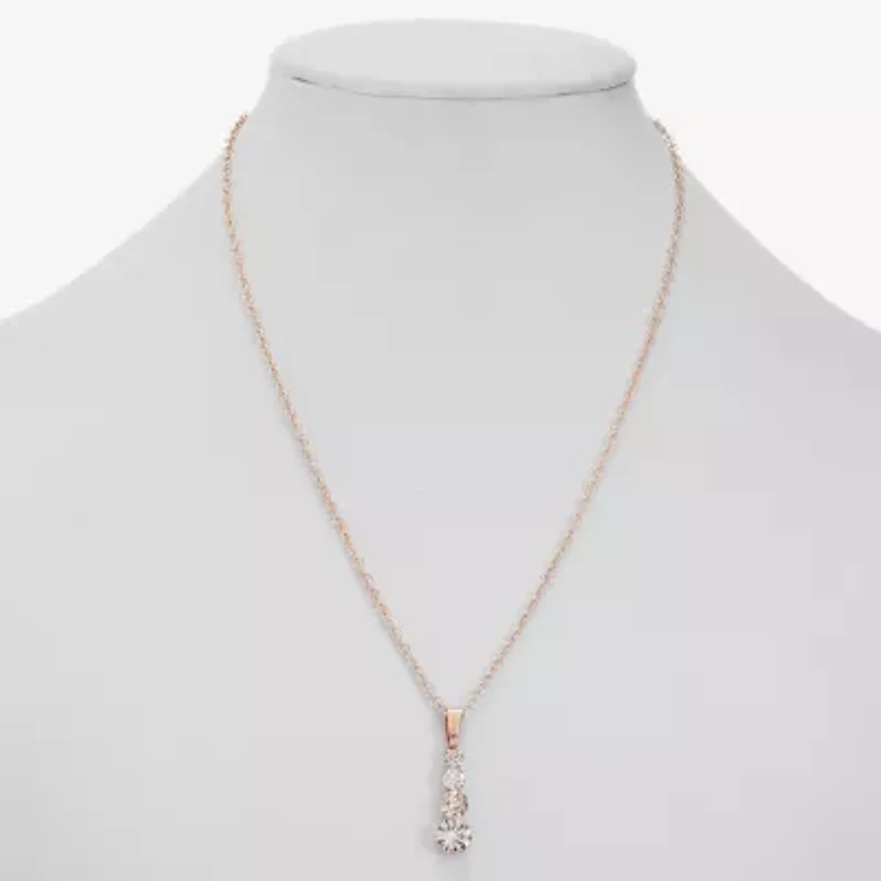 Monet Jewelry Timeless Rosegold Tone Womens 15 Inch Pendant Necklace