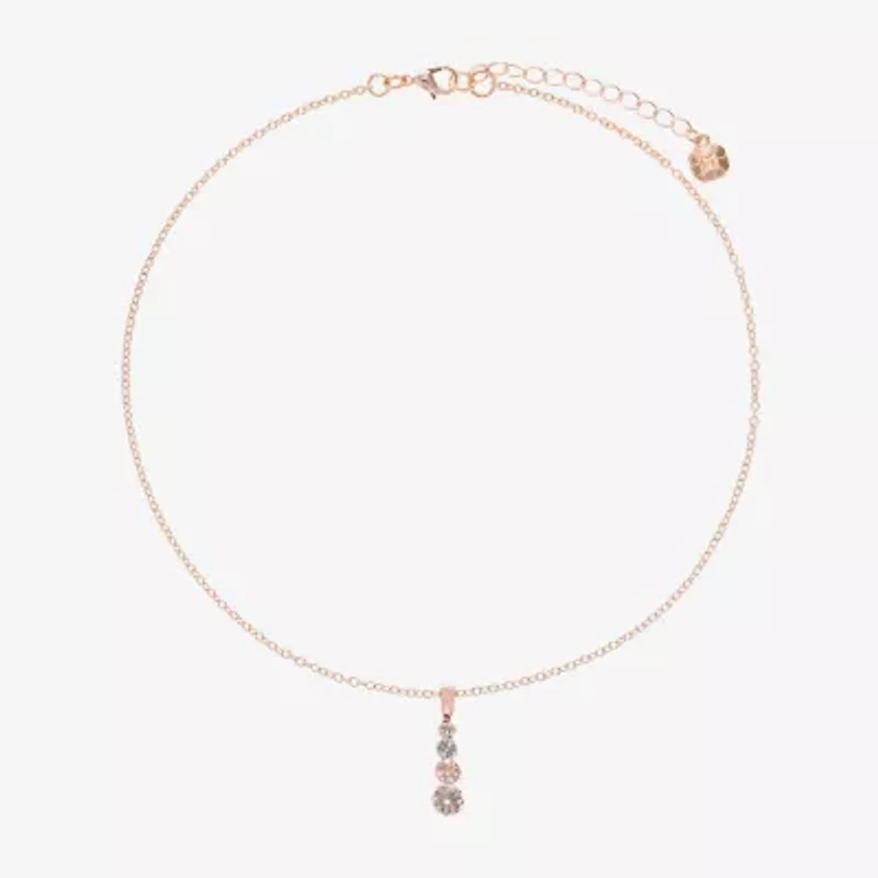 Monet Jewelry Timeless Rosegold Tone Womens 15 Inch Pendant Necklace