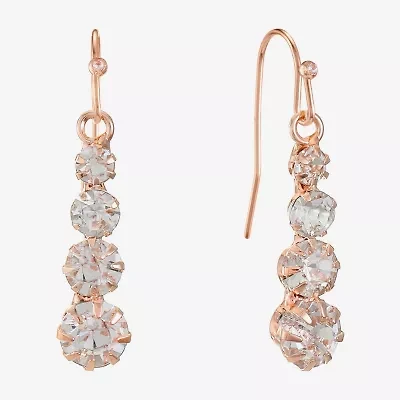 Monet Jewelry Timeless Rose Gold Womens Drop Earrings