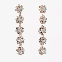 Monet Jewelry Timeless Rosegold Tone Flower Linear Womens Hypoallergenic Drop Earrings