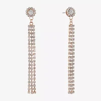 Monet Jewelry Timeless Rosegold Tone Linear Womens Hypoallergenic Drop Earrings