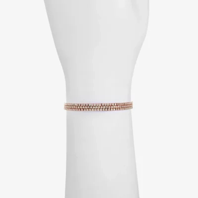 Monet Jewelry Timeless Rosegold Tone Womens Stretch Bracelet