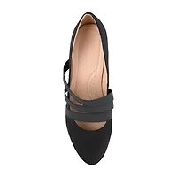 Journee Collection Loren Womens Round Stacked Heel Pumps