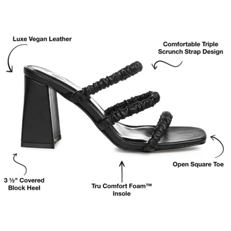 Journee Collection Reagaan Womens Round Open Toe Block Heel Pumps
