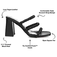 Journee Collection Reagaan Womens Round Open Toe Block Heel Pumps