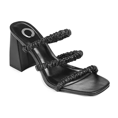 Journee Collection Reagaan Womens Round Open Toe Block Heel Pumps